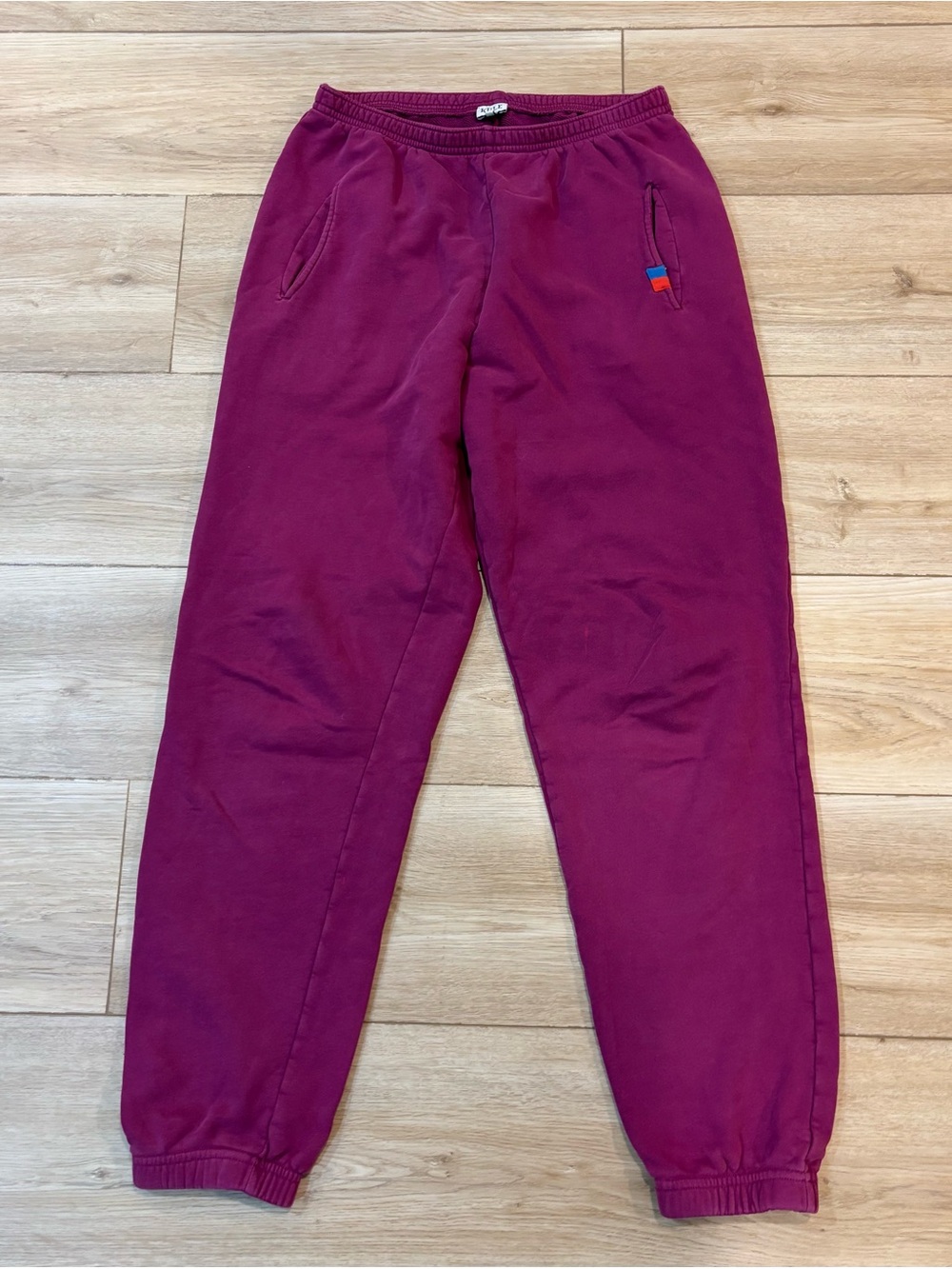 Kule Womens Maroon Eggplant Sweatpants Organic Cotton Pull On Size Small S 27.5”